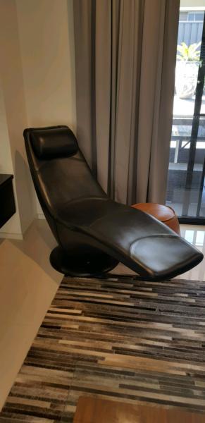 Genuine leather designer black chair