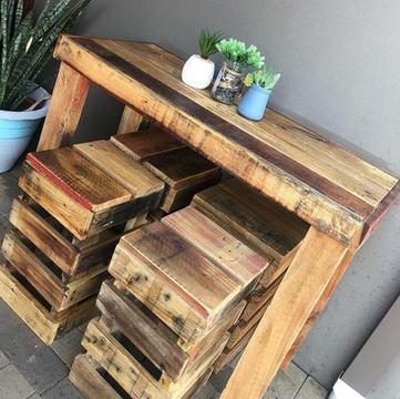 Recycled Pallet Benches, Stools and Bars custom made