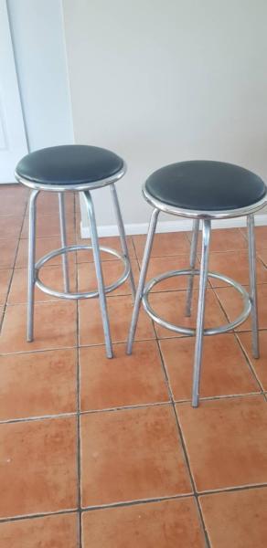 Stools- silver and black