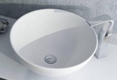 CLEARANCE TABLE TOP WASH BASIN - ROUND, SOLID SURFACE
