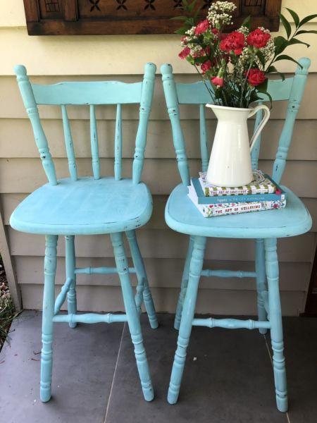 2 x Breakfast or barstools distressed style