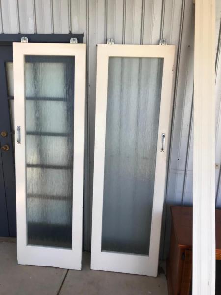 Vintage glass sliding doors