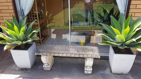 2 CONCRETE GARDEN SEATS AS PAIR. GOOD CONDITION .AT GLENELG SA