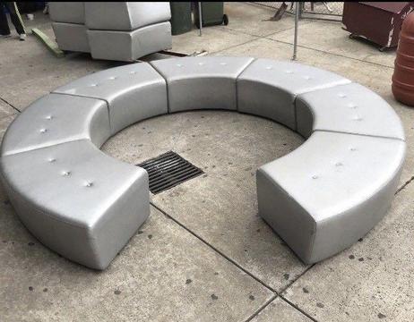 13 Curved Ottomans for hire $50 each for 48 hours