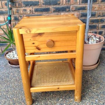 Wooden stand and stool