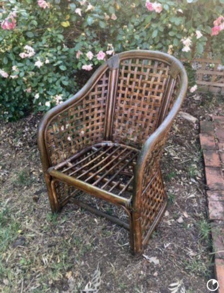 Vintage Bamboo Cane Chair