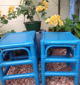 TWO BEAUTIFULLY PRESENTED CANE STOOLS