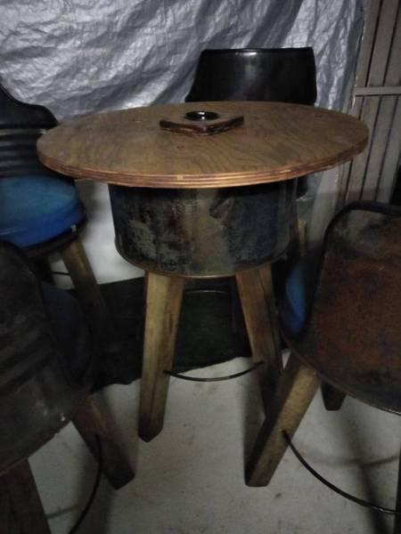 Highset barstools and esky table