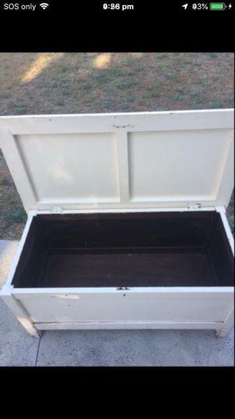 Solid timber White Toy box or Storage box in good condition
