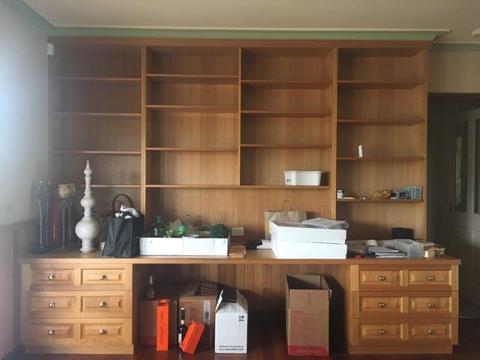 Wall unit and desk