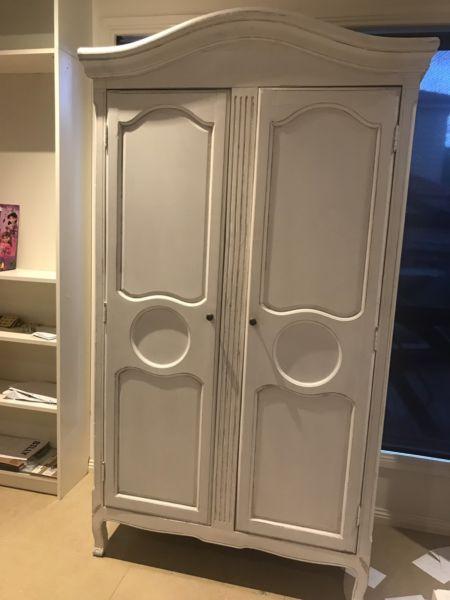 White Solid Wood French Provincial Armoire Wardrobe Closet
