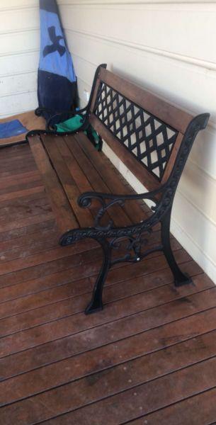 Cast iron bench seats and tables
