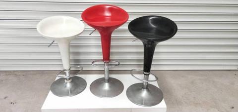 3 x Retro diner cafe Bar Stool 360 Swivel and adjustable height
