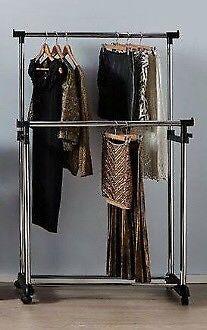 Double metal clothes rack