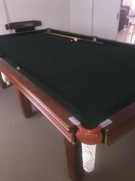 Vintage pool table and amenities