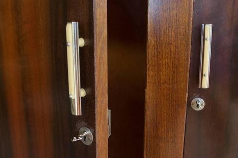 Wardrobe - 1940's Antique 2 Door Timber with Walnut veneer