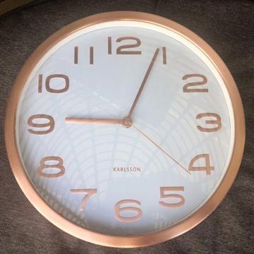 WALL CLOCK KARLSSON MAXIE WALL CLOCK (WHITE WITH COPPER NUMBERS)