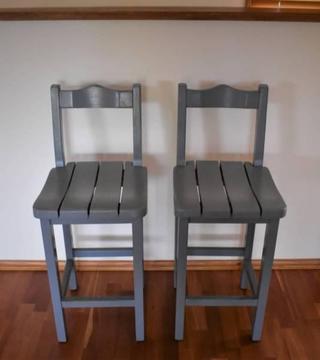 2 x Painted Solid Pine Bar Stools