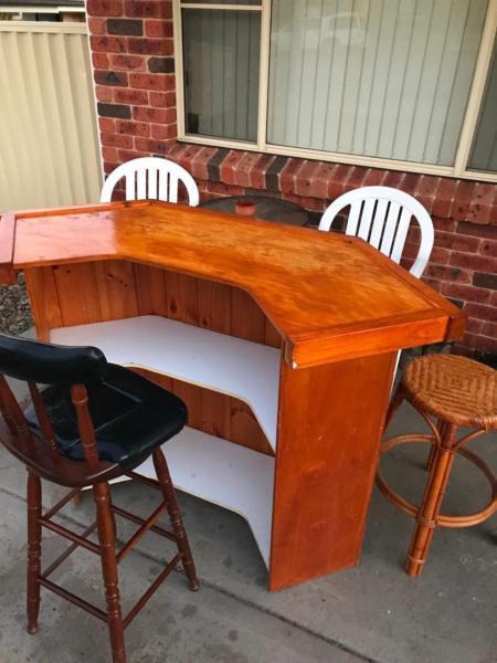 Bar with bar stools