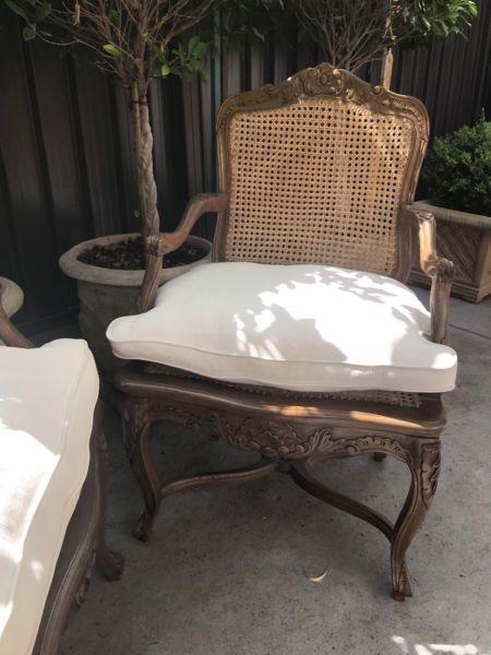 French Provincial Ratan chairs X 2