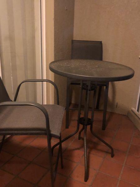 Outdooor bar stool table and chairs