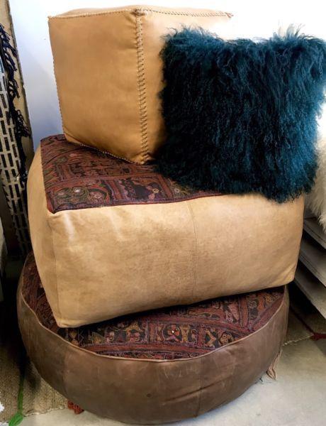 Leather Ottomans Varied Prices