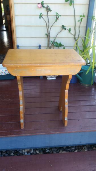 Handmade old timber piano stool