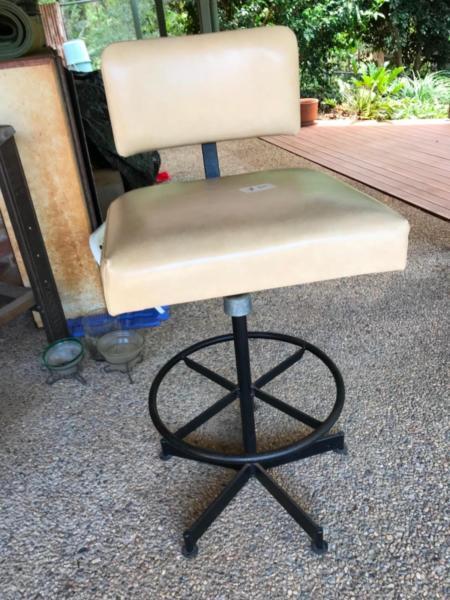 Industrial style swivel bar stool or drafting table stool