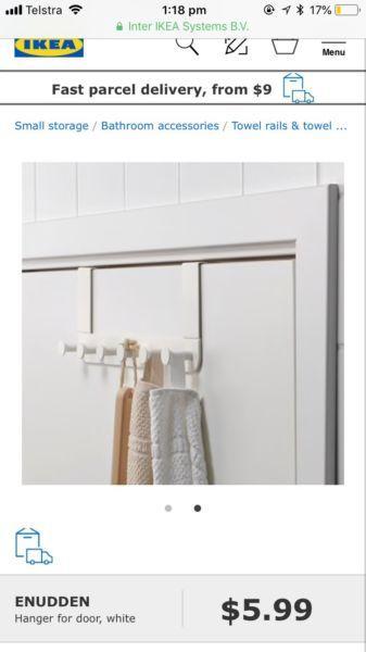 3 x IKEA Enudden Door hangers, white