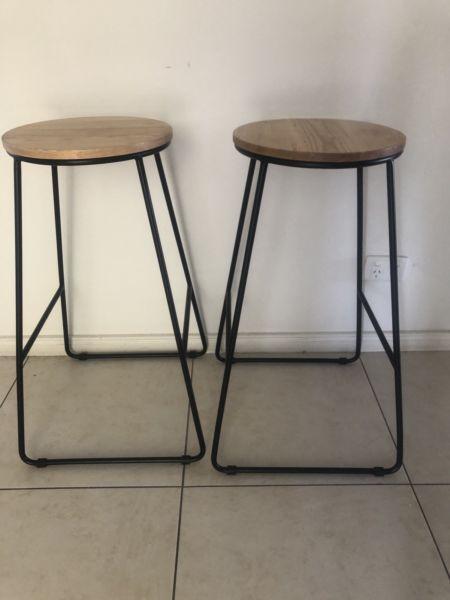 Two stackable bar stools