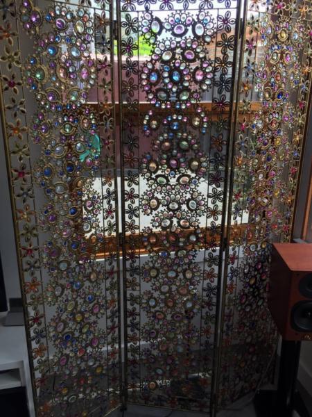 Ishka 3 panel room divider - Coloured jewels