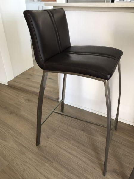 Leather single bar stool