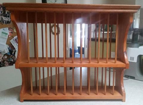 Timber Plate Rack / Shelf - wall mount