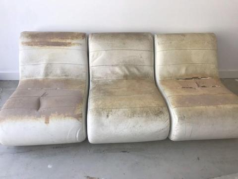 Foam injected leather upholstered seating