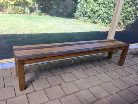 two new recycled wood bench seats