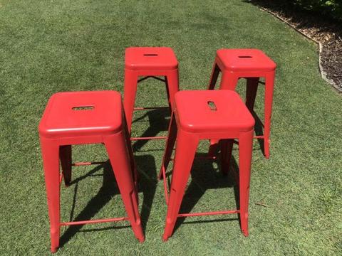 RED BAR STOOLS X 4