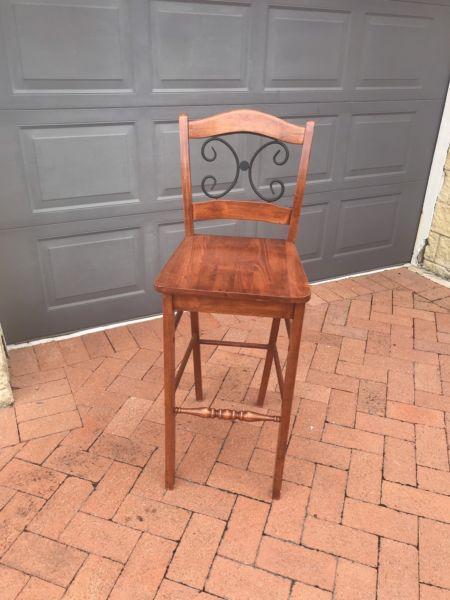 Wooden bar stools x 4