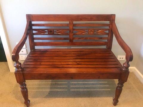 Wooden bench seat