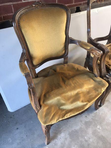 Antique timber chairs