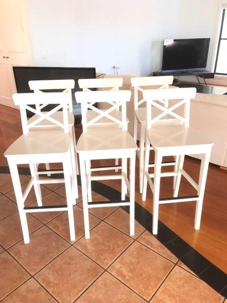 6x IKEA Bar stools chairs tall 74cm