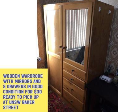 Wooden wardrobes in good condition 80% new
