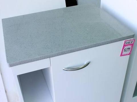 580 mm stone top with gloss bathroom cabinet Was $199 Now $99