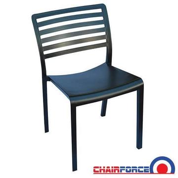 Outdoor Black Weatherproof Cafe Dining Chair Stackable