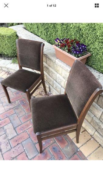 Genuine Vintage Parker Teak Chairs in Original Chocolate Brown