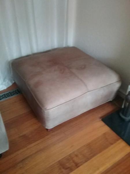 Large Leather Brown Ottoman 900 x 900