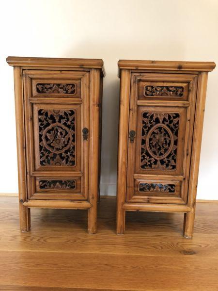 2 Matching Lamp Tables; perfect for Asian/ Balinese Decor
