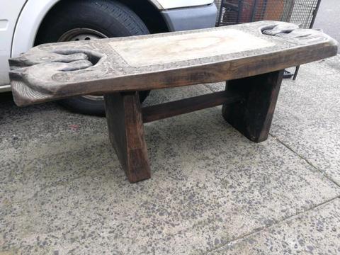 ISHKA solid timber bench seat carving