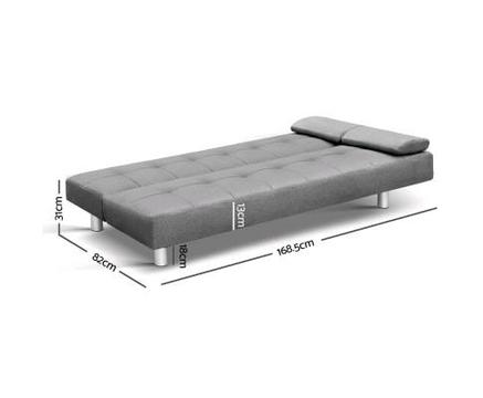 3-seater Fabric Sofa Bed - Grey