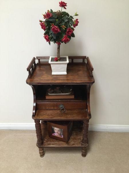 Wooden telephone table with draw