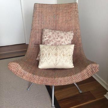 Pink Wicker Chair - cushions included